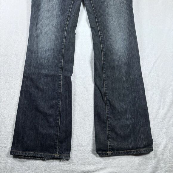 7 For All Mankind Classic Flare Jeans SZ 28 Denim Pants Ladies Dark Wash Stretch - Picture 2 of 14